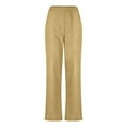 thumbnail image 4 of XDIAHBPL Casual Pants For Women Womens Pants Fashion Solid Color Elastic Waist Straight, 4 of 5
