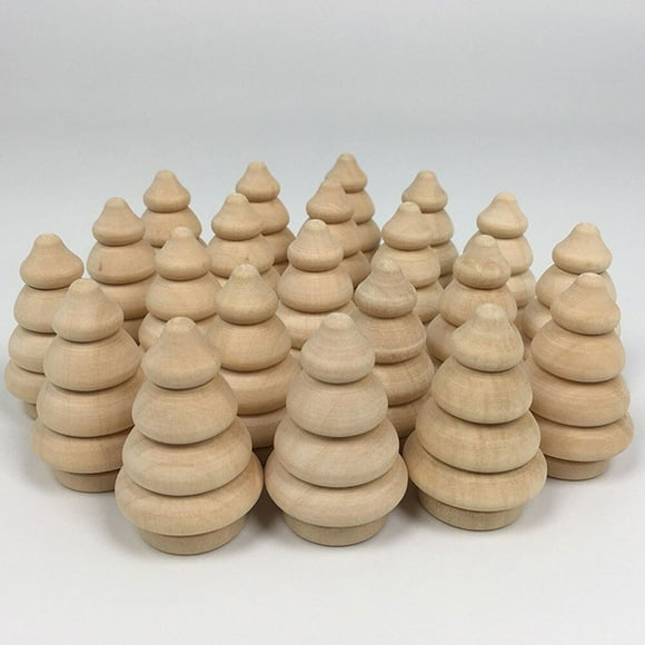 Adorno de madera para árbol de Navidad, decoración de escritorio para Festival, 6 piezas