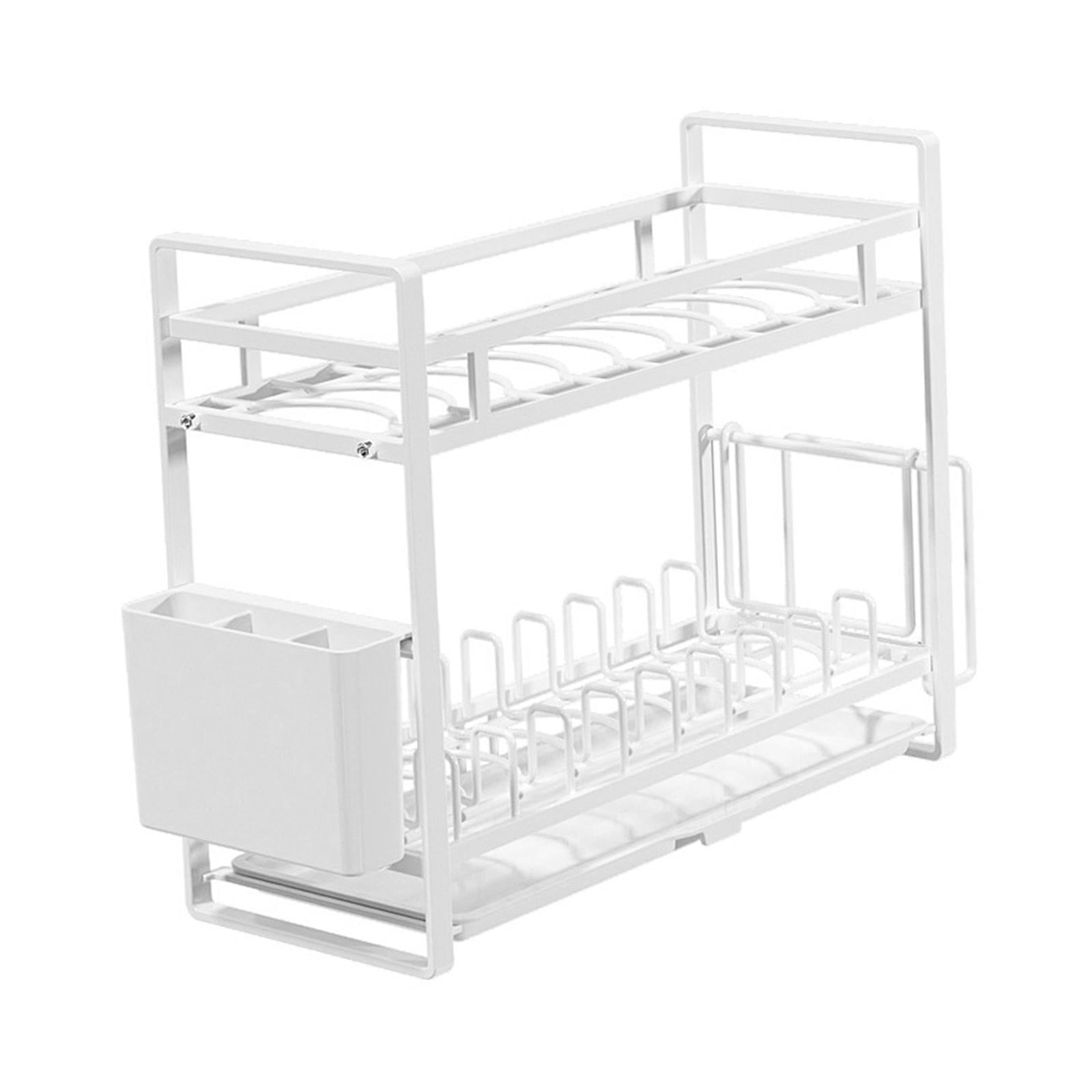 7UYUU Plate Holders Organizer Upright Metal Dish Storage Dying Rack for  Kitchen Counter Cabinet Cupboard Camper (White - Plate Rack)