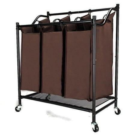 Bonnlo Ktaxon Laundry Sorter Cart 3 Bag Triple Heavy Duty Rolling Bonnlo Ktaxon Laundry Sorter Cart 3 Bag Triple Heavy Duty Rolling Hamper