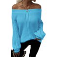 thumbnail image 1 of Pulls Femmes Robe Oversize Manches Longues Sexy hors Épaule Couleur Bloc Pull Pull Tops, 1 of 6