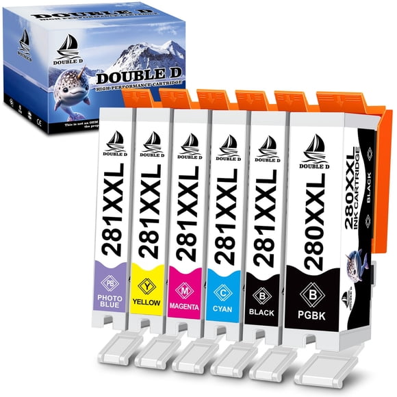 Paquete de 6 Cartuchos de Tinta XXL DOUBLE D Canon 280 281 a Color