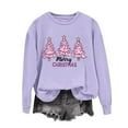 thumbnail image 2 of Christmas Sweaters for Women Oversized Sweatshirt&nbsp;Plus Crewneck Sweatshirt Plain Long Sleeve Crop Top Black, 2 of 5