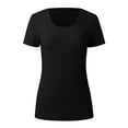 thumbnail image 4 of Shwomsmer Womens Summer Tops Womens Summer Short Sleeve Tops Square Neck Ribbed Slim Fitted Shirts Casual Tee Tshirt Long Sleeve Shirt, 4 of 5