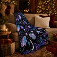 thumbnail image 3 of Mystical Celestial Seashells Moons Pearls Cosmic Ocean, Festive Holiday Scene, Warm Flannel Blanket for Living Room and Reading Nook, Art Lovers Friendship Gift, Festive Home Decor, 3 of 9