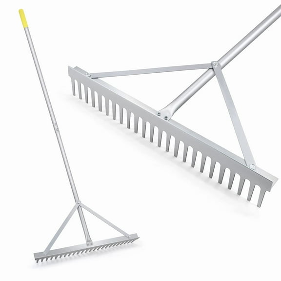 Colwelt 24’ Aluminum Landscape Rake with 68" Handle