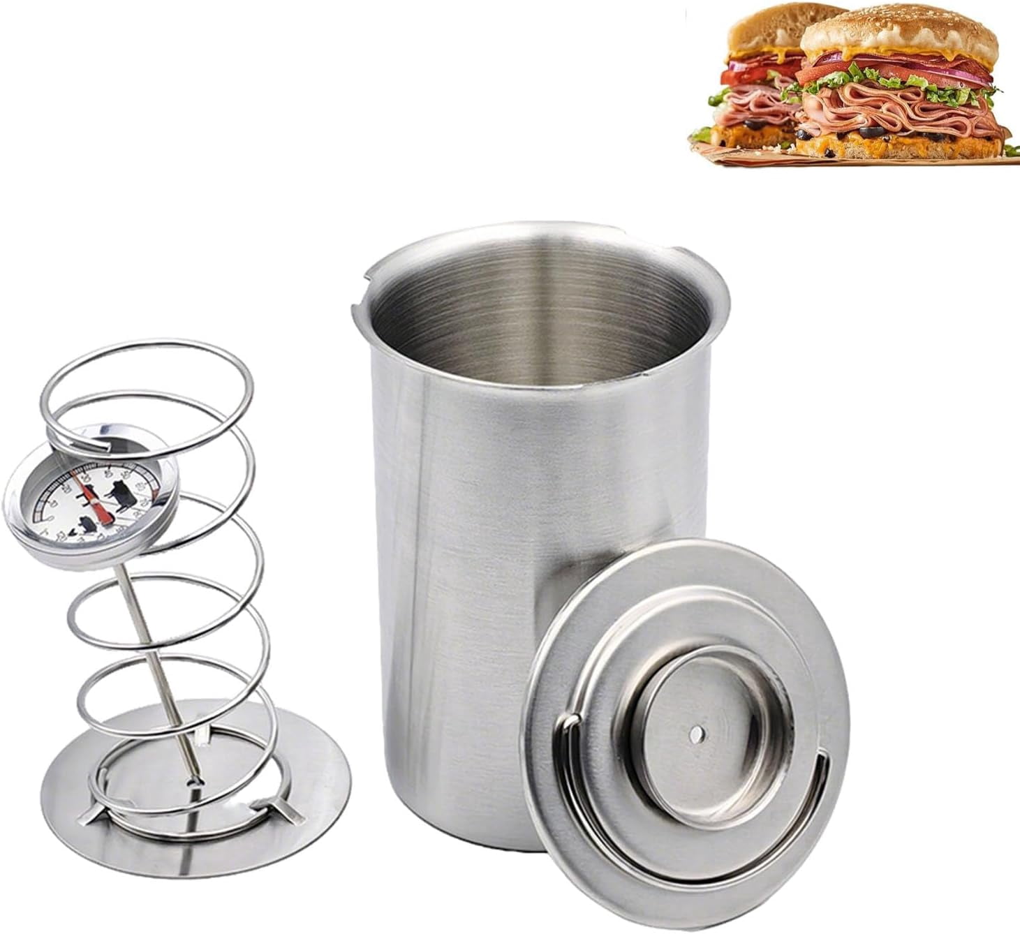 zhonghuaying Lunch Meat Press,Ham Maker Meat Press,Stainless Steel Deli Meat Press for Making Healthy Homemade Deli Meat with Thermometer & Spring Mechanism,Ham Maker and Sandwich for Home Cooking