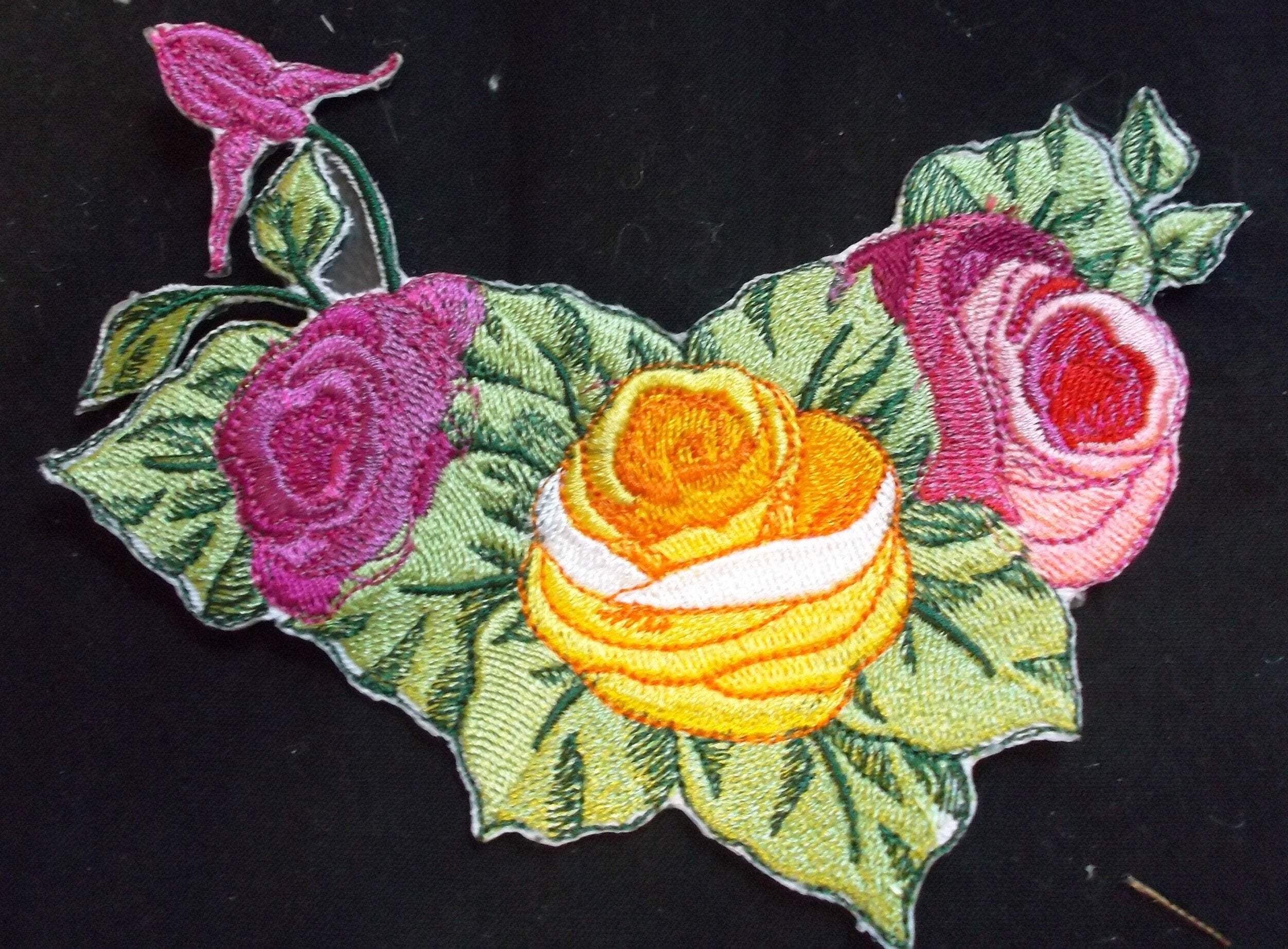 Custom Romantic Rose[ Roses ] Embroidered Iron on/Sew patch [4.5"4.5"]