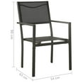 thumbnail image 2 of vidaXL Patio Chair Outdoor Seating Patio Furniture Textilene and Steel Black, 2 of 7