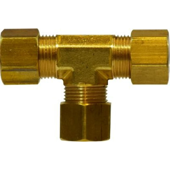 3/8 Compression Tee, Compression, Brass Fittings