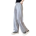 thumbnail image 4 of Afdoent Girls Pants Loose Fit Wide Leg Pants For Girls Soft Crinkle Ice Silk Trousers Casual Bottoms Casual Wear, 4 of 4
