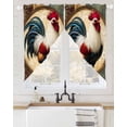 thumbnail image 2 of Rooster Swag Valances for Windows, Vintage Rustic Farmhouse Style Oil Painting Rod Pocket Sheer Valances for Large Windows, Swag Toppers Light Filtering for Kitchen Living Room 2 Panels 36''x63'', 2 of 6
