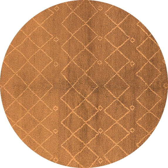 Ahgly Company Indoor Round Oriental Orange Industrial Area Rugs, 5' Round