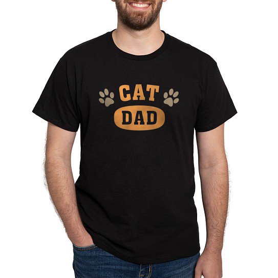 CafePress - Cat Dad Dark T Shirt - Men's Classic Cotton T-Shirts