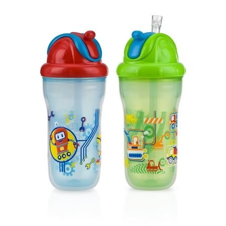 Nuby Insulated Flip-It Straw Sippy Cup - 2 pack