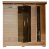 HeatWave Great Bear SA1323 6 Person Cedar Corner Infrared Sauna with 10 Carbon Heaters Bronze Tinted Tempered Glass Door Oxygen Ionizer EZTouch Cortrol Panel CHROMOTHERAPY System and Sound