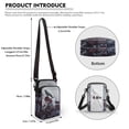 thumbnail image 6 of HELLHERO Double Layer Crossbody Small Crossbody Bags, Vintage Polyester for Travel, Outdoor and Daily Use Crow Roses Bird, 6 of 7