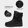 thumbnail image 3 of Botas de plataforma de tobillo para mujer, resistentes al viento, antideslizantes, con gancho y bucle para viajes al aire libre, 3 of 9