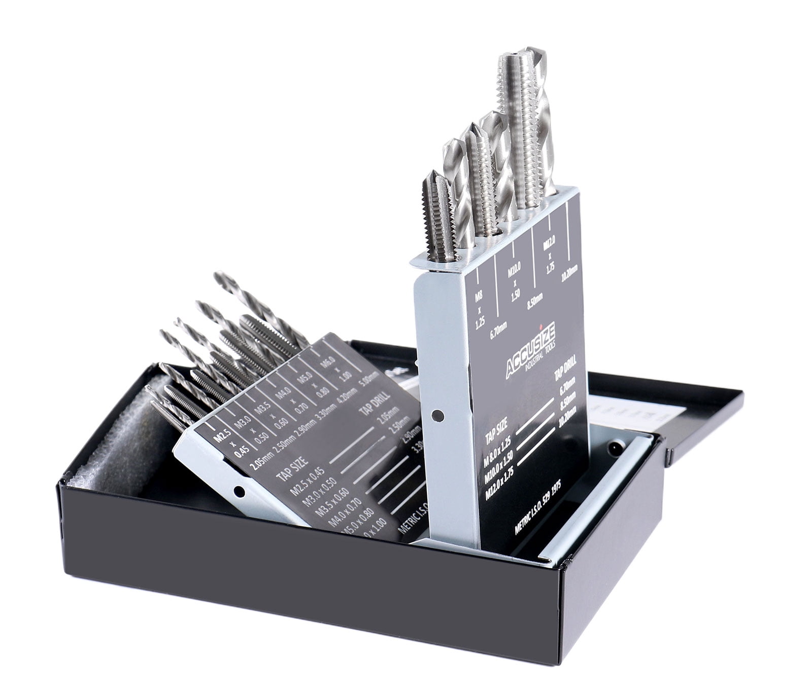 Accusize 18 Pc HSS Tap and Drill Set, Metric, 0001-0052