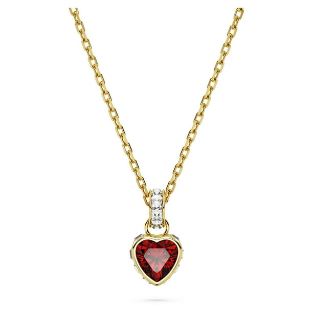 Collar con colgante Swarovski Chroma en forma de corazón, cristal rojo, tono dorado