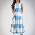 thumbnail image 2 of Tranfacy Robes d'Été pour Ados, Robes d'Été pour Filles, Robe d'Été pour Filles de 6 à 12 Ans à Manches Courtes, Col Rond, Décontractée, à Pois, Robe Longue Ample et Confortable, 2 of 7