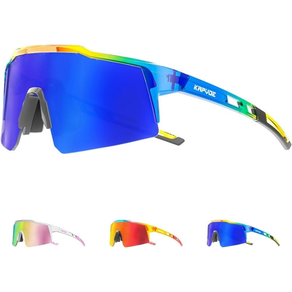 KAPVOE Polarized UV Protection Kids Sports Sunglasses, Navy Blue