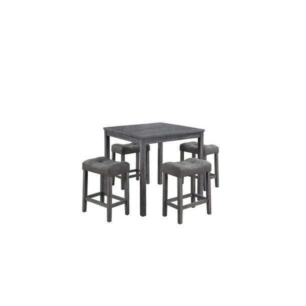 Lilola Home Lucian 5 Piece Counter Height 36" Pub Table Set with Tufted