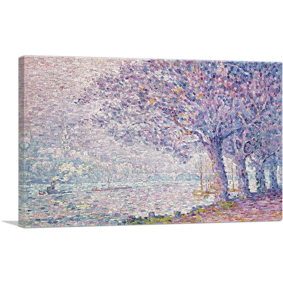 ARTCANVAS The Seine at St. Cloud 1903 Canvas Art Print by Paul Signac - Size: 26" x 18" (0.75" Deep)