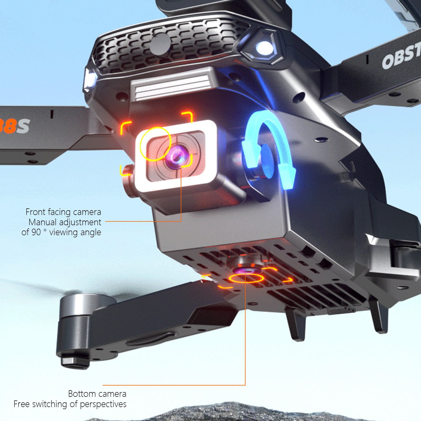 Drone with 1080P Camera, Brushless Motor for Long Flight, 360 Obstacle Avoidance, FPV for Beginners and Adults