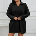 thumbnail image 5 of Hueook Fall Dresses for Women Solid Color Long Sleeved Plus Size Dress Black XL, 5 of 8
