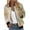 Khaki, variant on Winter Jackets Clearance, Women Autumn Fashion Leisure Square Thin Jacket with Flap Pocket Jacket with Elastic Hem and Cuffs Coat Baseball Top for Women White S