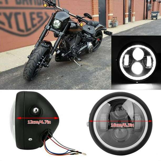 Faro LED Para Motocicleta, Faro Halo Para Motocicleta, Lente De PC Universal De Alto Brillo, 12 V Para Modificación
