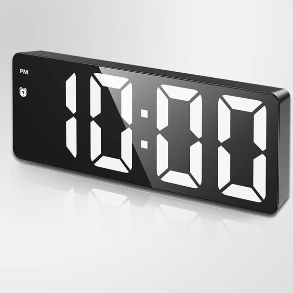 Digital Alarm Clock, LED Clock for Bedroom, Electronic Desktop Clock with Type-C Port, Adjustable Brightness, DST, Snooze, 12/24H Display