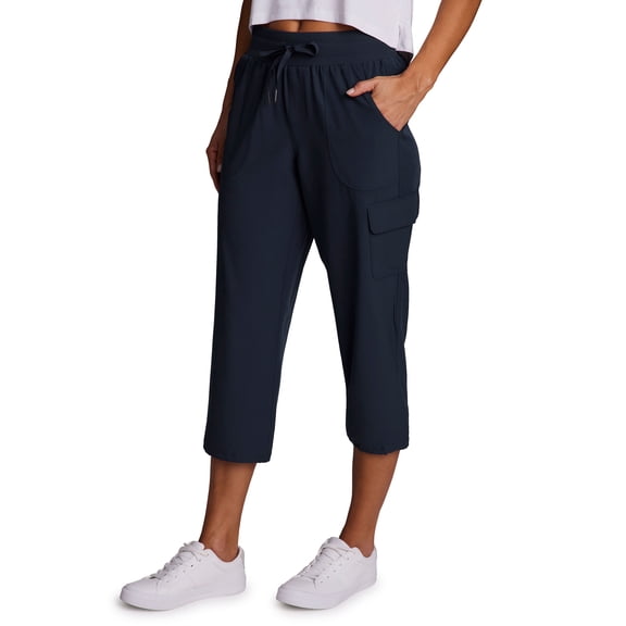 RBX Active Women's Relaxed Lightweight Woven Cargo Capri Pant