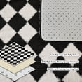 thumbnail image 5 of Pentantan 5’x 8’ Shag Area Rugs, Soft Fluffy Modern Checkered Indoor Carpet for Living Room Bedroom, Black & White, 5 of 7