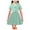 Green, variant on Tween Girl's Clothing Set 2 Piece Outfits Button Down Collared Tops with Pleated Skirt Set