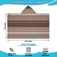 thumbnail image 2 of Brown Boho Geometric Triangles and Rhombuses Pattern Hooded Bath Towel，50"x30" for Ages 3 To 12 Kids, Quick Dry Lightweight Soft Microfiber Hood Beach Towel Cover Up for Kids, 2 of 7
