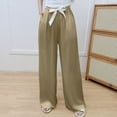 thumbnail image 2 of Ashirexll Womens Summer Pants Loose Wide Leg Pants Elastic Waist Drawstring Solid Color Casual Pants for Women, 2 of 4
