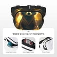 thumbnail image 5 of Honeii Tree Meditating Raccoon Print Square Double Layer Waist Bag,Waist Belt Bag Fashion Fanny Women and Men,For Travel Running Hiking Walking, 5 of 9