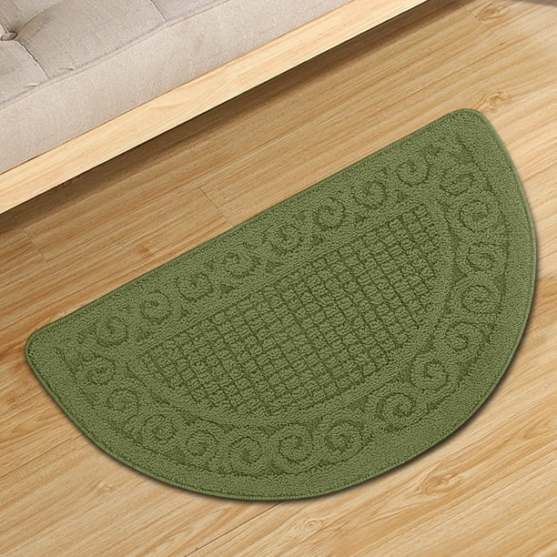 Tapete semicircular para entrada exterior, antideslizante, para baño, puerta, color liso, fácil de limpiar, decoración para el hogar, impermeable, duradero, ideal para zonas de alto