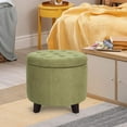 thumbnail image 5 of Homebeez Upholstered Tufted Storage Ottoman Footstool, 17"H Round Foot Rest Storage Ottoman for Living Room & Bedroom, 5 of 7