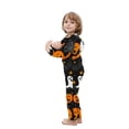 thumbnail image 5 of WREESH Thanksgiving Spooky Family Pumpkin Costumes Matching Halloween Pajamas Set with Zipper Hooded Jumpsuit Onesie for Kids Multicolor, 5 of 6