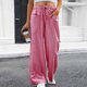 thumbnail image 4 of Pantalones de Mujer Pantalones Casuales Cordón de Cintura Larga con Bolsillo, Poliéster Todas las Estaciones de Ocio, 4 of 9