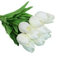 thumbnail image 1 of 10-Heads Artificial Flowers PU Mini Real Touch Tulip Bouquets, 1 of 4
