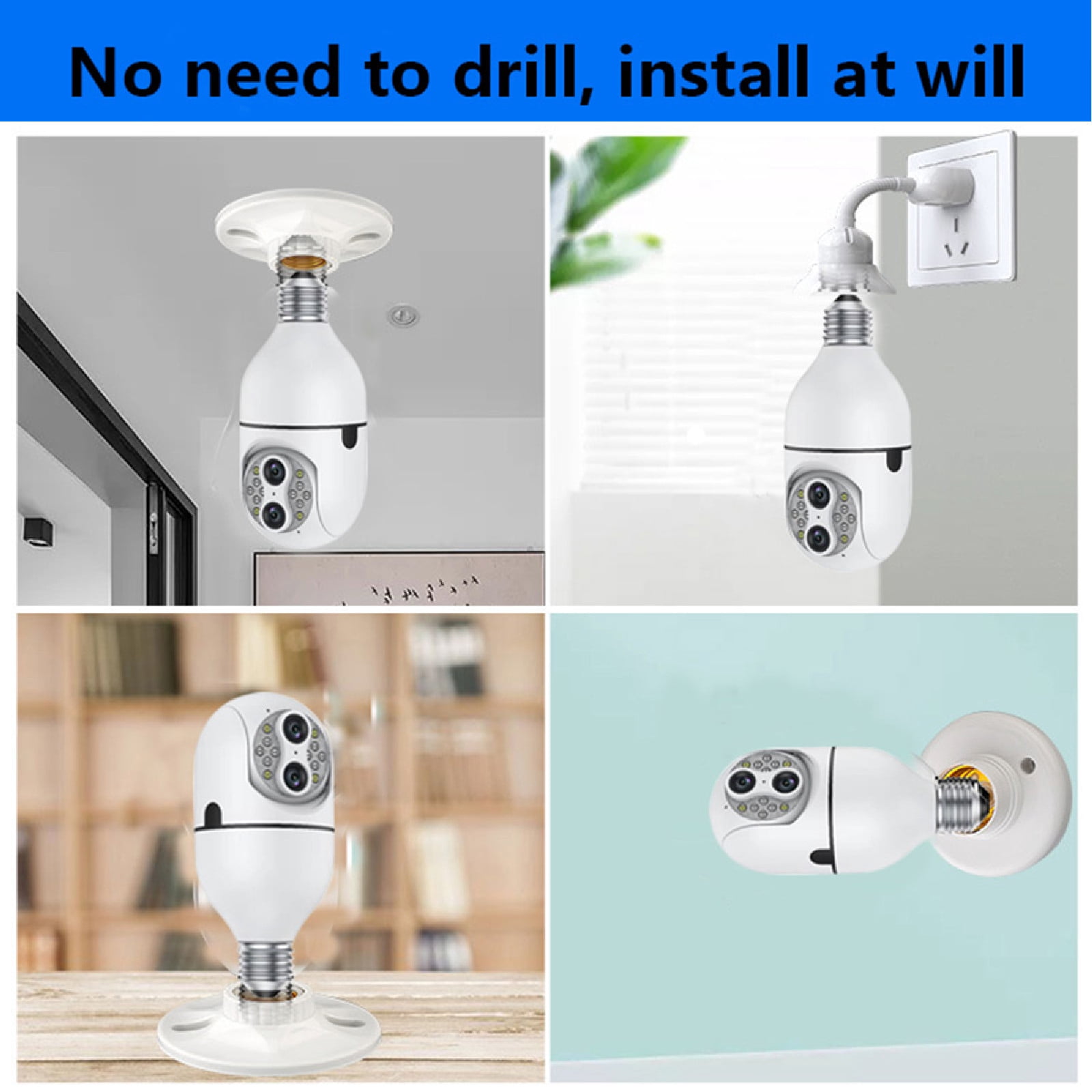 AZXY Security Camera,Surveillance Cameras Wired,1080p Hd Night Vision 360 Smart Cameras for Home,Indoor/Outdoor Security Camera Wired Wifi Night Vision