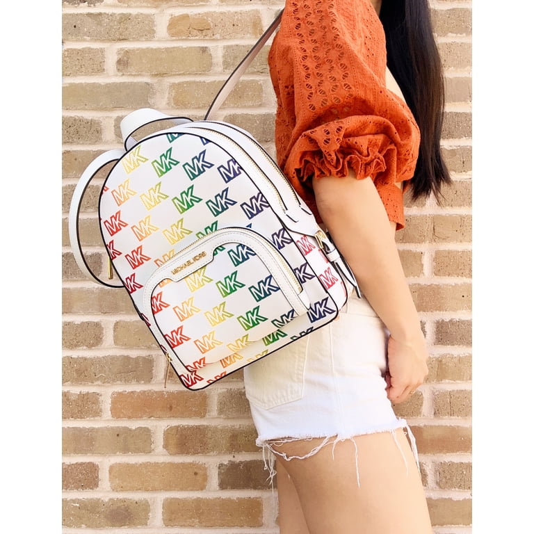 Michael Kors Multicolor Logo Backpack Jaycee Medium Rainbow Signature Logo Backpack in RAINBOW  main image 4
