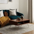 thumbnail image 2 of Simpli Home Hunter Solid Wood Lift Top Coffee Table in Umber Brown and Gold, 2 of 14