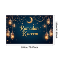 thumbnail image 3 of Ramadan Kareem Backdrop Banner Decorative Lanterns Mosque Design for Eid Mubarak Party Islamic Celebration Photography Props Home Decor Background, 3 of 4