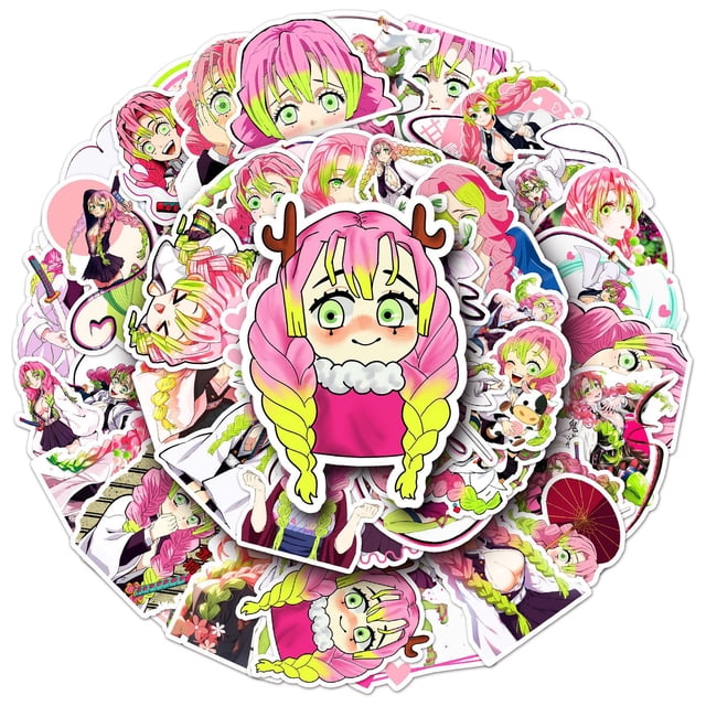 Paquete de pegatinas Demons Slayer Kanroji Mitsuri, 50 unidades/paquete de anime