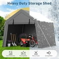 thumbnail image 5 of Yeshouse 10x15FT Portable Outdoor Garage, Waterproof & UV-Resistant Portable Storage Shed with 2 Roll-Up Doors, Carport Tent for Motorcycle, Bike, and Tools, 5 of 6